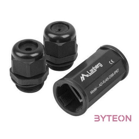 Lanberg AD-RJ45-OS6-IP67 csatlakozó átlakító RJ-45 Fekete