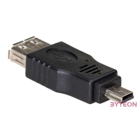 Akyga Adapter AK-AD-07 USB-AF,miniUSB-B (5-pin) USB A USB mini B 5-pin Fekete