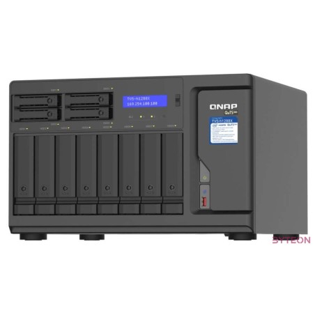 QNAP TVS-h1288X NAS Tower Ethernet,LAN csatlakozás Fekete W-1250