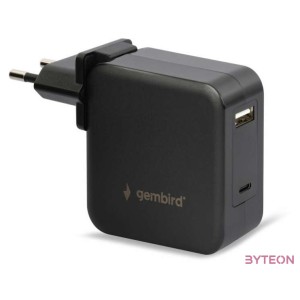 Gembird NPA-PD60-01 mobiltelefon töltő Fekete Beltéri