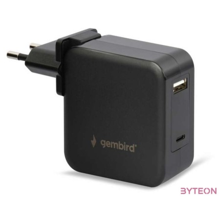 Gembird NPA-PD60-01 mobiltelefon töltő Fekete Beltéri