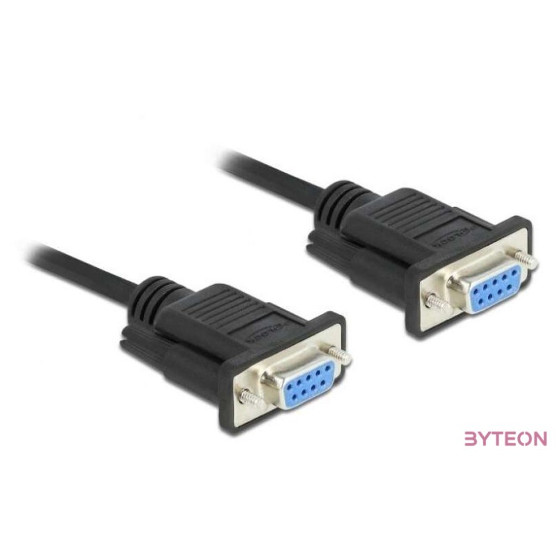 DeLOCK 86605 soros kábel Fekete 2 M RS-232 Sub-D9