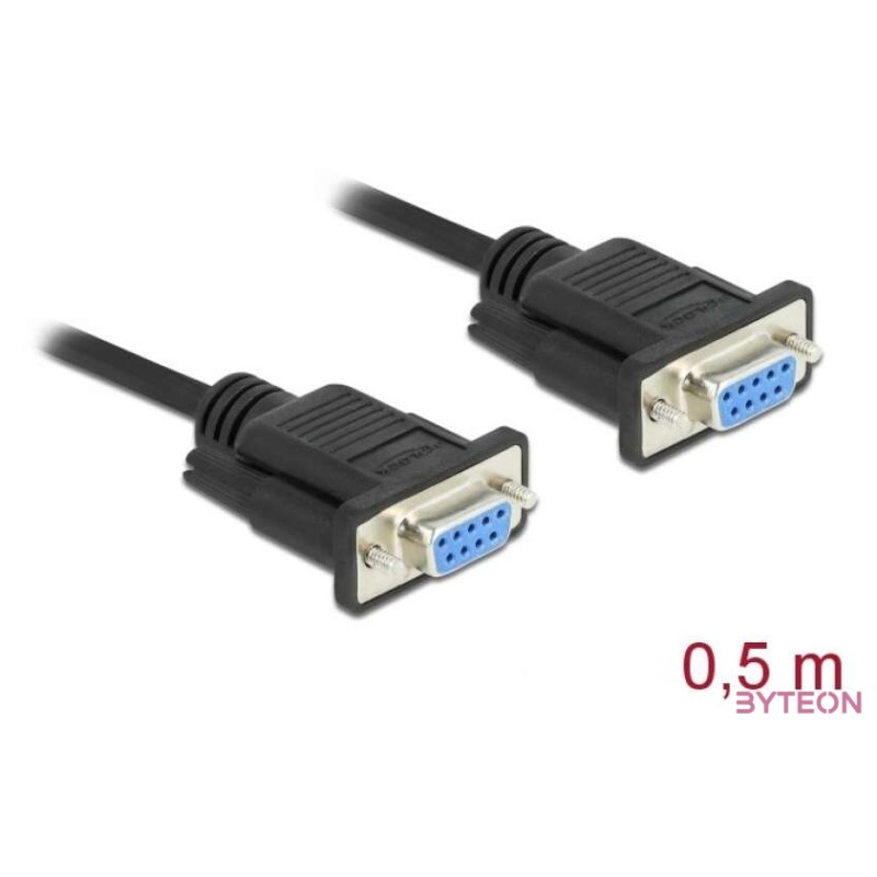DeLOCK 87308 soros kábel Fekete 0,5 M DB-9