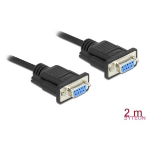 DeLOCK 86605 soros kábel Fekete 2 M RS-232 Sub-D9