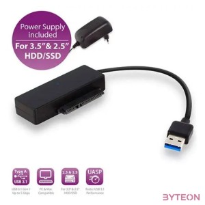 ACT AC1515 csatlakozó átlakító 2.5,3.5 SATA USB A Fekete