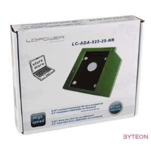 LC-Power LC-ADA-525-25-NB beépítő keret 13,3 cm (5.25) HDD tartó keret Fekete, Zöld