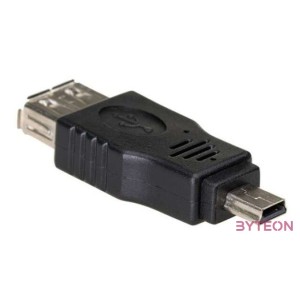 Akyga Adapter AK-AD-07 USB-AF,miniUSB-B (5-pin) USB A USB mini B 5-pin Fekete