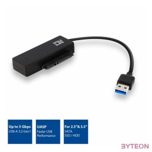 ACT AC1515 csatlakozó átlakító 2.5,3.5 SATA USB A Fekete