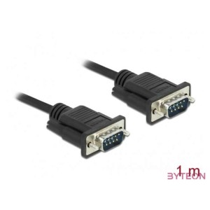 DeLOCK 86573 soros kábel Fekete 1 M RS-232 Sub-D9