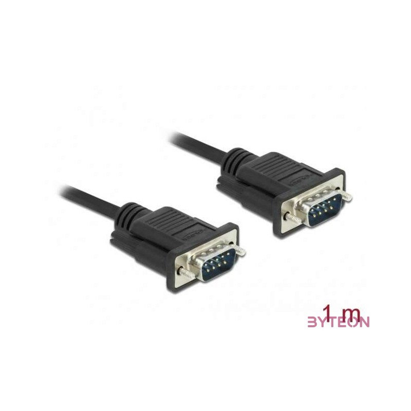 DeLOCK 86573 soros kábel Fekete 1 M RS-232 Sub-D9