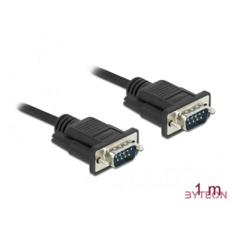 DeLOCK 86573 soros kábel Fekete 1 M RS-232 Sub-D9
