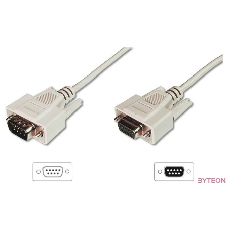 Digitus AK-610203-020-E soros kábel Bézs 2 M DB9