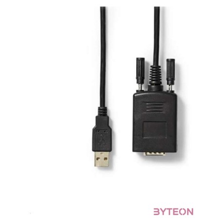 Nedis CCGW60852BK09 soros kábel Fekete 0,9 M USB-A RS232