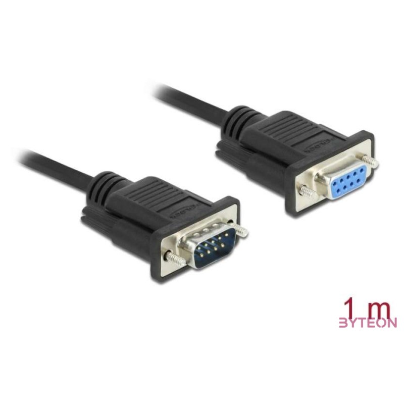 DeLOCK 86578 soros kábel Fekete 1 M RS-232 Sub-D9