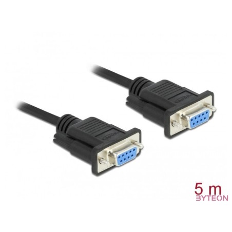 DeLOCK 86607 soros kábel Fekete 5 M RS-232 Sub-D9