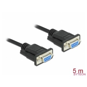 DeLOCK 86607 soros kábel Fekete 5 M RS-232 Sub-D9