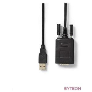 Nedis CCGW60852BK09 soros kábel Fekete 0,9 M USB-A RS232