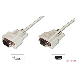 Digitus AK-610203-020-E soros kábel Bézs 2 M DB9