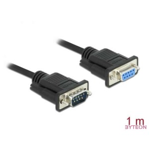DeLOCK 86578 soros kábel Fekete 1 M RS-232 Sub-D9