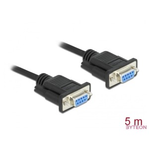 DeLOCK 86607 soros kábel Fekete 5 M RS-232 Sub-D9