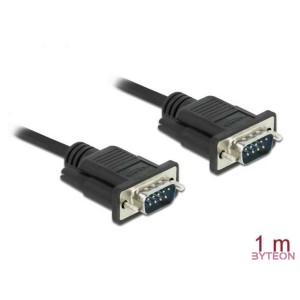 DeLOCK 86573 soros kábel Fekete 1 M RS-232 Sub-D9