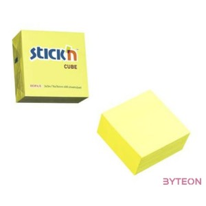 Öntapadó jegyzettömb STICKN 76x76mm neon sárga 400 lap