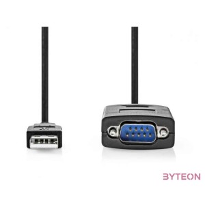 Nedis CCGW60852BK09 soros kábel Fekete 0,9 M USB-A RS232