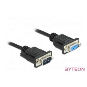 DeLOCK 86578 soros kábel Fekete 1 M RS-232 Sub-D9