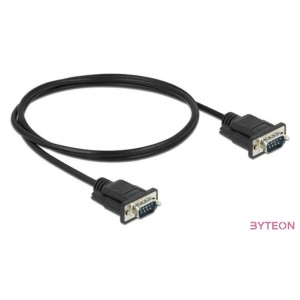 DeLOCK 86573 soros kábel Fekete 1 M RS-232 Sub-D9