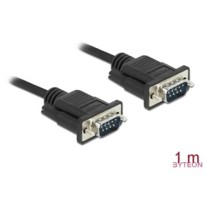 DeLOCK 86573 soros kábel Fekete 1 M RS-232 Sub-D9