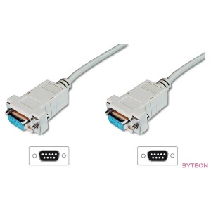 Digitus AK-610100-030-E soros kábel Bézs 3 M DB-9