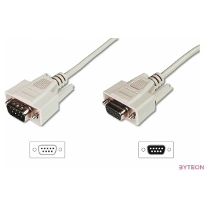 Digitus AK-610203-020-E soros kábel Bézs 2 M DB9