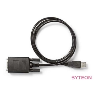 Nedis CCGW60852BK09 soros kábel Fekete 0,9 M USB-A RS232