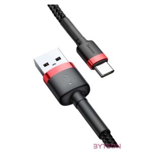 USB-USB-C kábel Baseus Cafule 3A 1m (piros-fekete)
