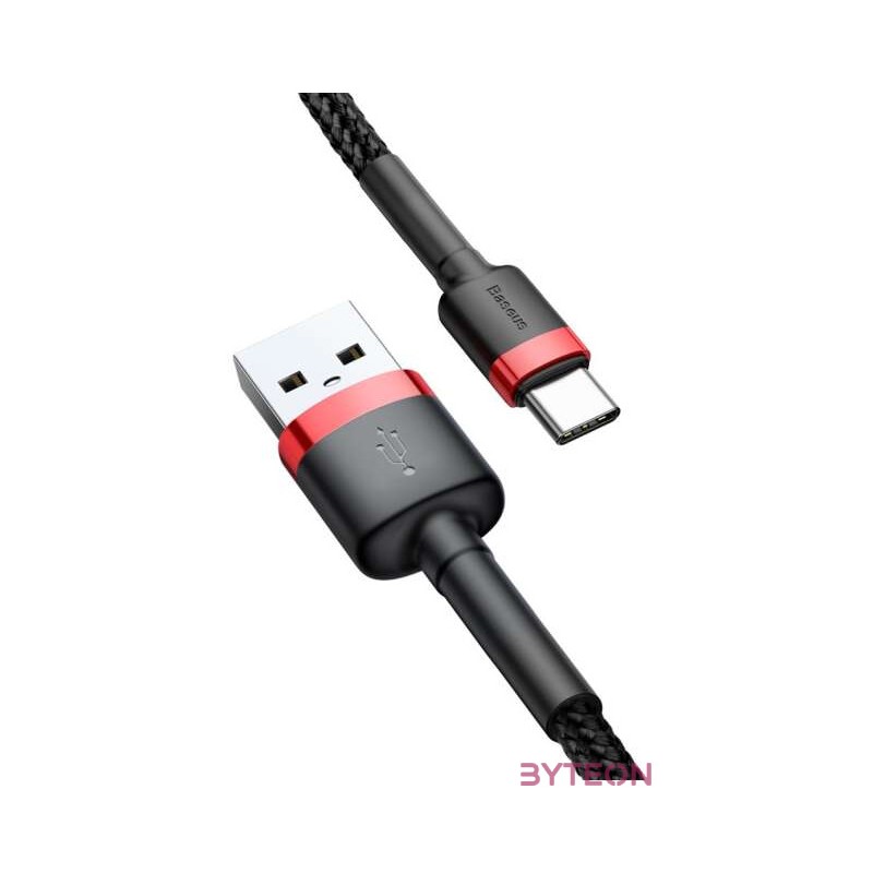 USB-USB-C kábel Baseus Cafule 3A 1m (piros-fekete)