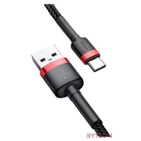 USB-USB-C kábel Baseus Cafule 3A 1m (piros-fekete)