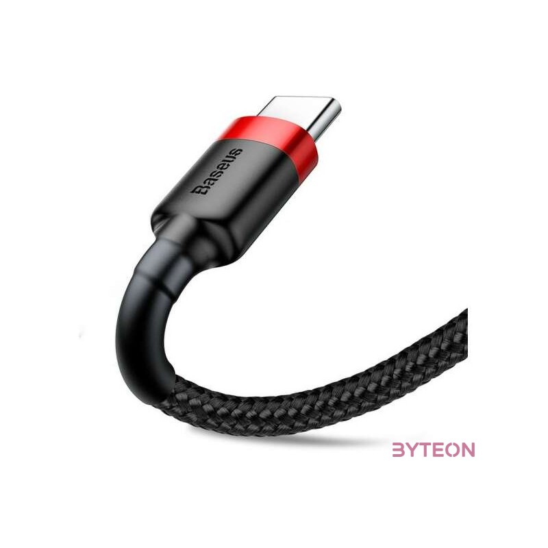 USB-USB-C Baseus Cafule 3A kábel 0,5 m (piros-fekete)