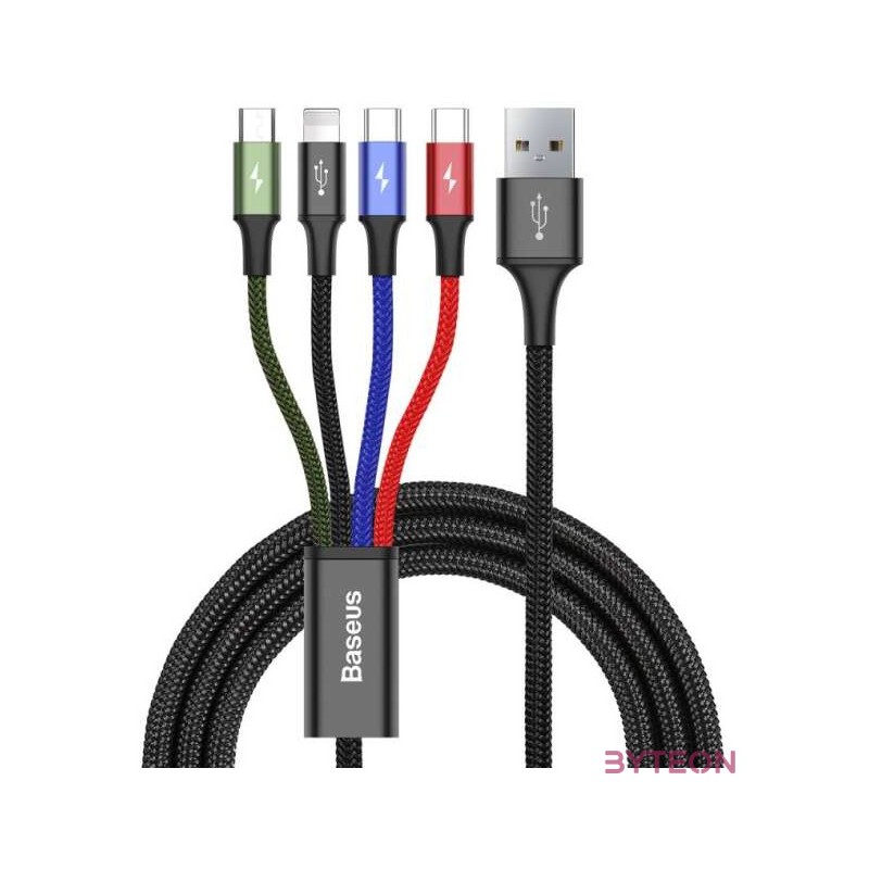 Baseus Fast 4 az 1-ben USB-kábel 2xUSB-C , Lightning , Micro 3,5A 1,2 m (fekete)