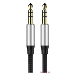 3,5 mm-es mini jack audiokábel AUX Baseus Yiven 1,5 m (fekete és ezüst)