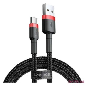 USB-USB-C kábel Baseus Cafule 2A 3m (piros-fekete)