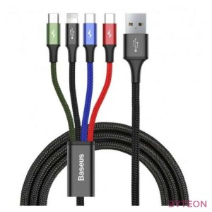 Baseus Fast 4 az 1-ben USB-kábel 2xUSB-C , Lightning , Micro 3,5A 1,2 m (fekete)