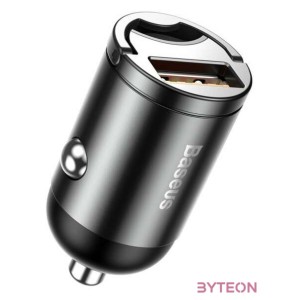 Baseus Tiny Star mini autós töltő, USB, QC 3.0, 30 W (szürke)