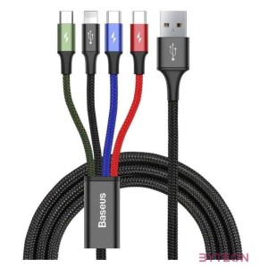 Baseus Fast 4 az 1-ben USB-kábel 2xUSB-C , Lightning , Micro 3,5A 1,2 m (fekete)