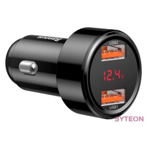 Baseus Magic 2x USB QC 3.0 45W autós töltő (fekete)