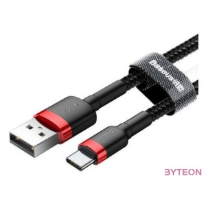 USB-USB-C kábel Baseus Cafule 3A 1m (piros-fekete)