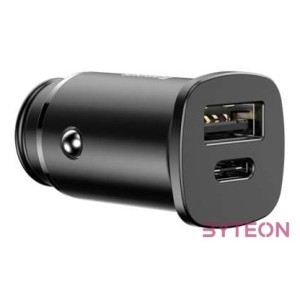 Baseus Square PPS QC4.0 , PD3.0 5A 30W autós töltő (fekete)