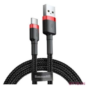 USB-USB-C kábel Baseus Cafule 3A 1m (piros-fekete)