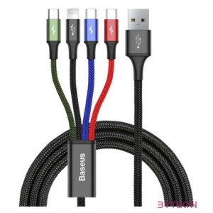 Baseus Fast 4 az 1-ben USB-kábel 2xUSB-C , Lightning , Micro 3,5A 1,2 m (fekete)