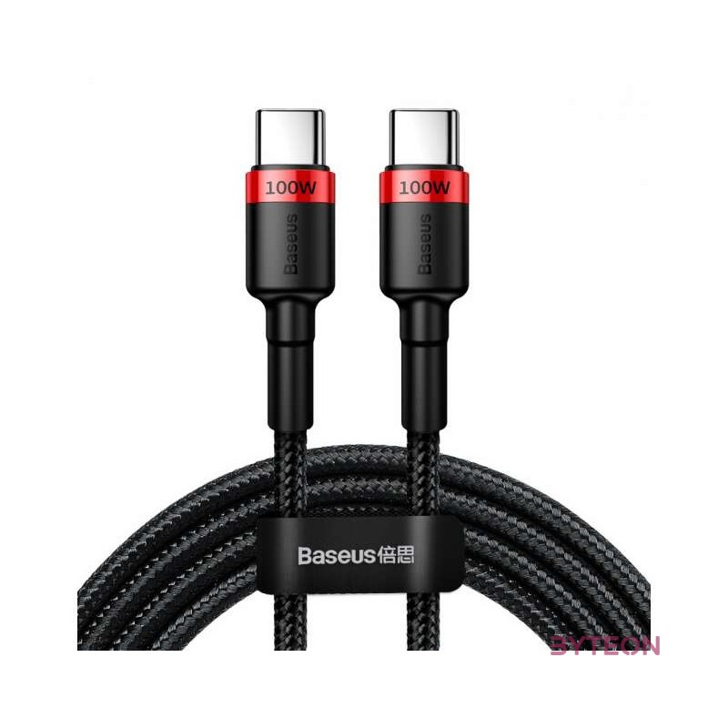 Baseus Cafule USB-C  USB-C kábel, QC 3.0, PD 2.0, 100 W, 5A, 2 m (piros-fekete)