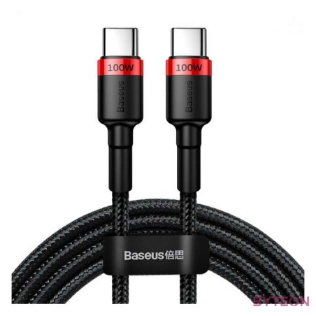 Baseus Cafule USB-C  USB-C kábel, QC 3.0, PD 2.0, 100 W, 5A, 2 m (piros-fekete)